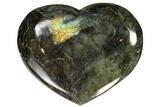 Flashy Polished Labradorite Heart #62944-1
